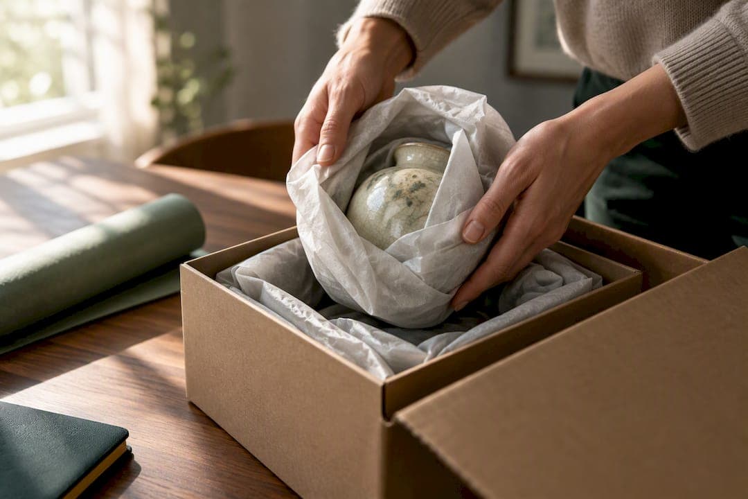 Pack Fragile Heirlooms: Double Box, Photo Document, Leave 2–3 Inches